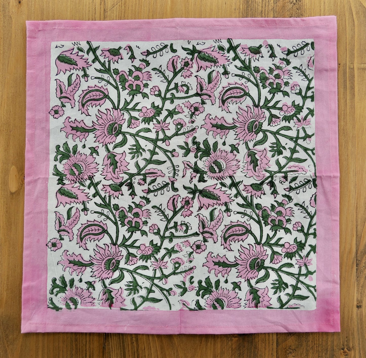 White and pink napkin